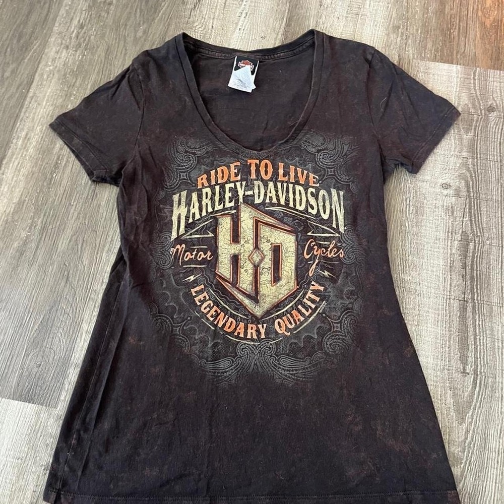 Harley Davidson black grunge top